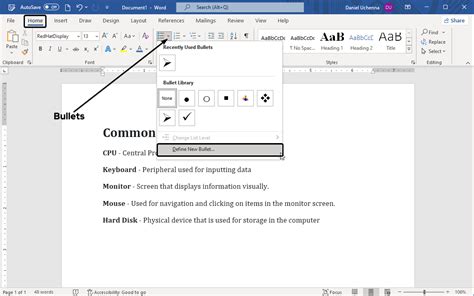 Image result for Using Bullets in Word 7