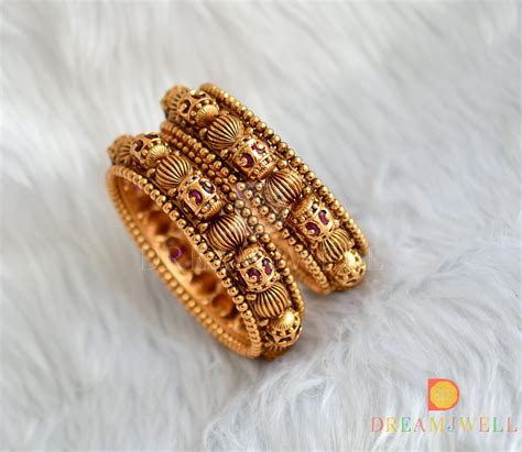 Matte finish real kemp set of 2 Bangles (2.4) dj-38315 – dreamjwell