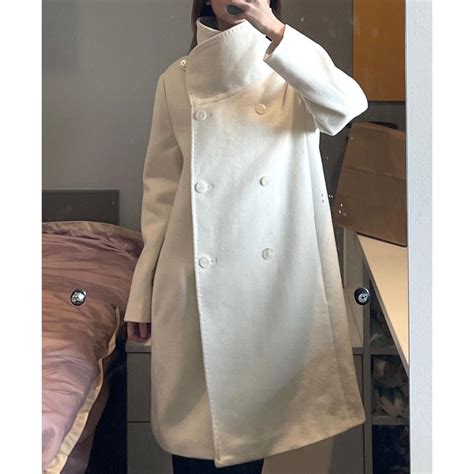 Cream White Wool Coats Only worn few times, high... - Depop