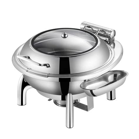 Wholesale Stainless Steel Chafing Dish Round 6L with Spoon Holder | Linkton