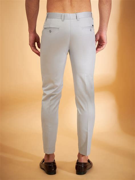 Men Grey Smart Tapered Fit Formal Trousers – Dennison Fashion India