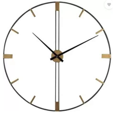Aesthetic Simple Strip Wall Clock (Black & Golden) – WoodenTwist