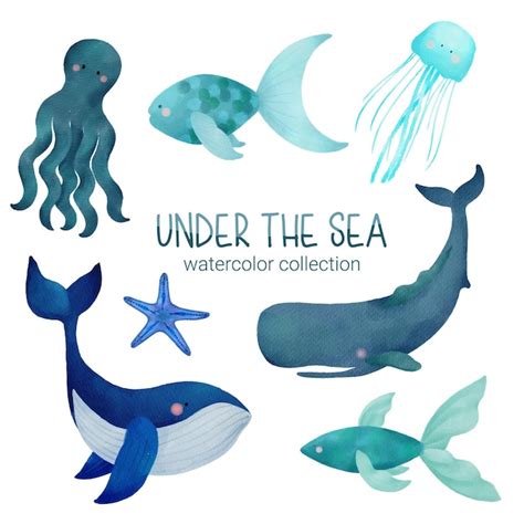 Zeeleven Schattig element Dierlijk leven in de wereld van de onderzee ...