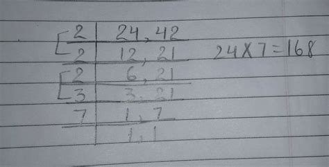 Least common multiples of 24 and 42? - Brainly.in