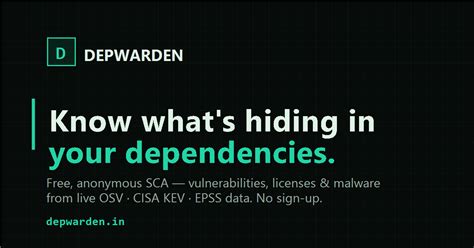 DepWarden — Free dependency & supply-chain scanner