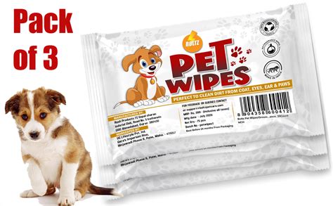 Boltz Pet Wipes/Grooming Wipes for Dogs, Cats,Total 75 Count, 3 Piece ...
