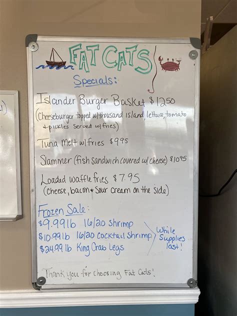 Menu at Fat Cats restaurant, Herkimer