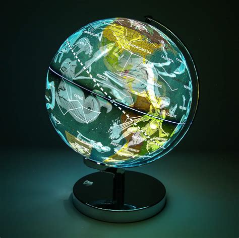 Buy Exerz Illuminated World Globe 23cm diameter metal base - 2 in 1 ...
