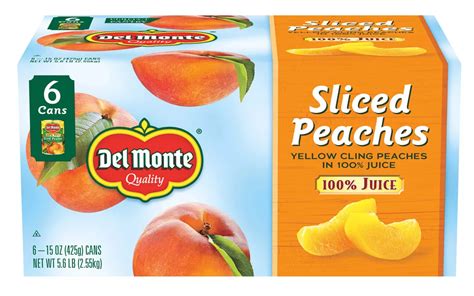 Del Monte Sliced Peaches in 100% Juice 6 pk | BJ's Wholesale Club