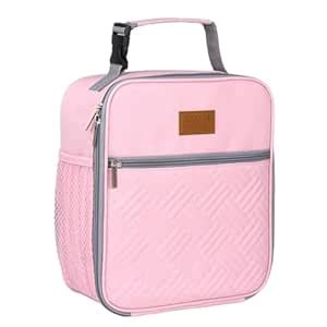 PALAY® Lunch Bag with Bottle Holder Pink Cooler Lightweight Reusable ...