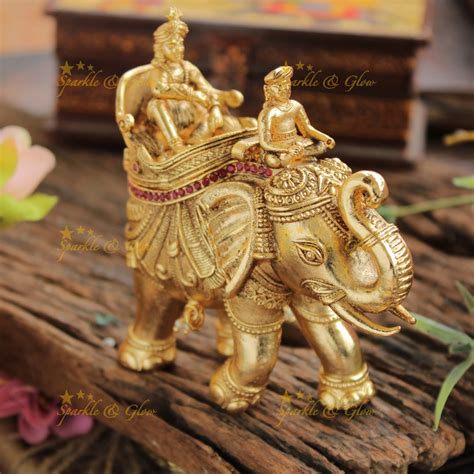 Gold alike Elephant Kumkum box – Sparkle and Glow
