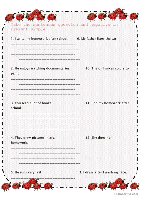 Image result for Present Simple Sheets