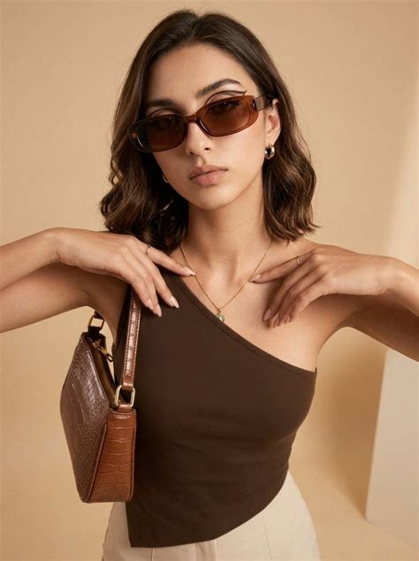 One Shoulder Asymmetrical Crop Top Women Pointed Hem | Istyle Can ...