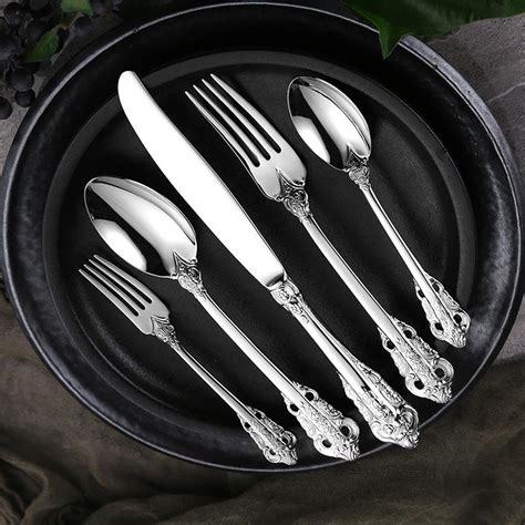 Amazon.com | Thomaso 20 Piece Vintage Cultlery Flatware Set, 1810 ...