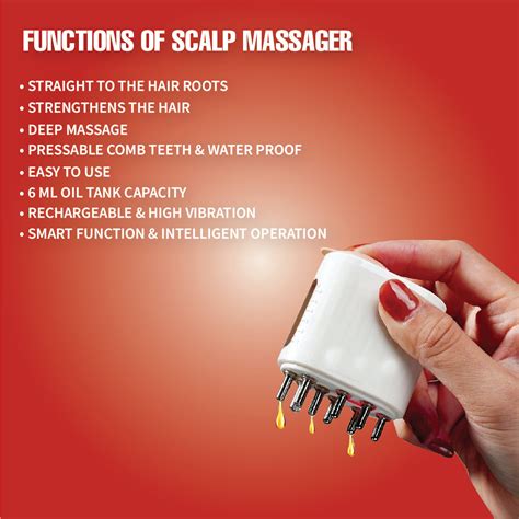 Upyogaa Red Light Therapy Electric Scalp Massager & Hair Oil Applicato ...