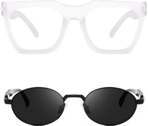 Buy sunwear Round Sunglasses Clear, Black For Men & Women Online @ Best ...
