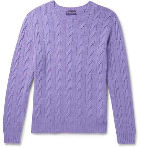 Ralph Lauren Purple Label - Cable-Knit Cashmere Sweater - Purple Ralph ...