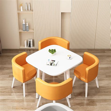 MTSYXYM Space saving dining table,square dining table set for 4,Marble ...