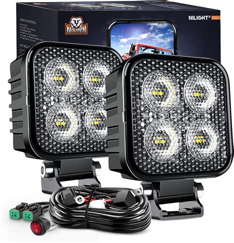 Amazon.com: Nilight 2 PCS 3 Inch LED Pods Square 1500LM Built-in EMC ...