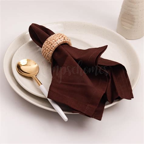 Buy Glimpse Homes Rattan Napkin Rings for Dining Table (4) Online at ...