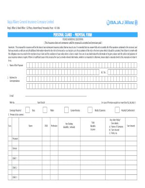 Bajaj Allianz General Insurance - Fill and Sign Printable Template Online