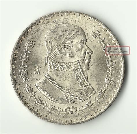 1964 Mexico Silver 1 Peso Coin, Brilliant Uncirculated (bu)