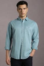 Buy Men Blue Slim Fit Solid Full Sleeves Casual Shirt Online - 562645 ...