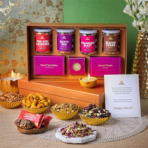 Omay Foods 10 Pcs_ Goodness Inside Diwali Gift Box l Corporate Diwali ...