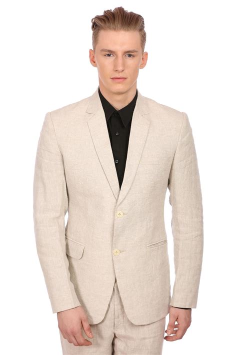 Wintage Men's 100% Linen Notched Lapel All Season Natural Color Blazer