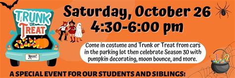 Trunk or Treat Event for EOD Students and Siblings. Parents dress up ...