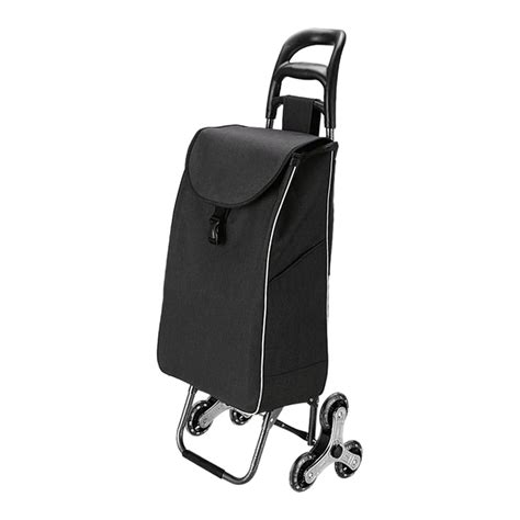 HASTHIP® Shopping Cart with Wheels, Foldable 6-Wheel Luggage Trolley ...