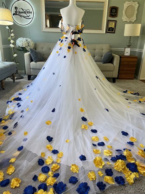 Shop Kristen Yellow & Blue 3D Wedding Dress | Brides & Tailor