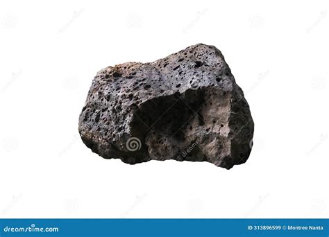 Cut Out Raw Specimen of Vesicular Basalt Rock Isolated on White ...