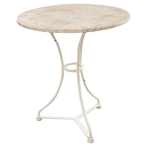 French Bistro Table with Marble Top at 1stDibs