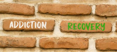 Addiction Recovery Symbol Concept Words Beautiful Brick Wall Background ...