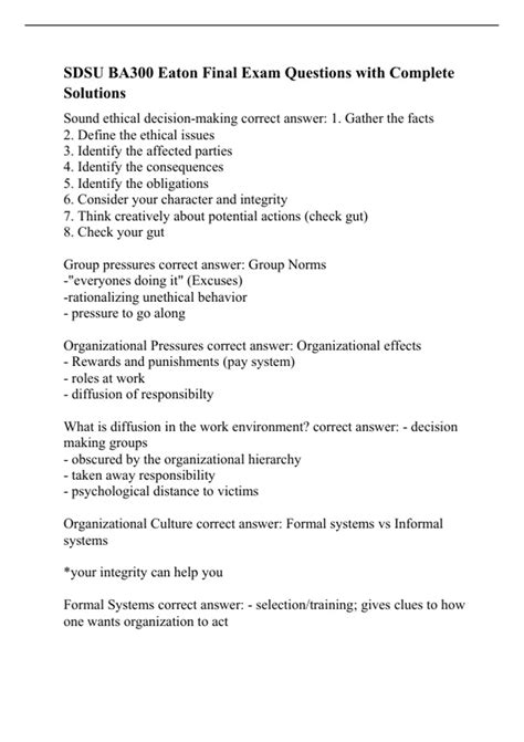 SDSU BA300 Eaton Final Exam Questions with Complete Solutions - BA300 ...