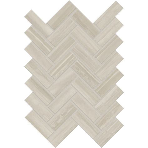 Daltile Prime Beige 9-in x 12-in Matte Ceramic Herringbone Mosaic Floor ...