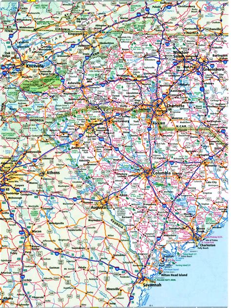 South Carolina North Carolina interstate highway map I-20 I-26 I-77 I ...