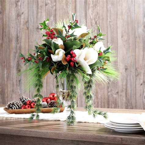 Christmas Silk Floral Centerpieces at Harrison Grove blog
