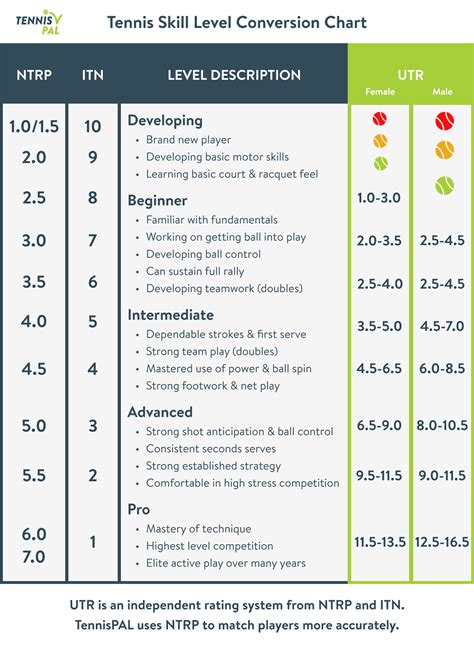 Image result for Tennis Level Rating System