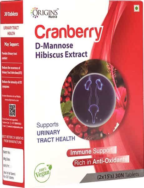 Buy ORIGINS NUTRA CRANBERRY D-MANNOSE WITH HIBISCUS EXTRACT (30 TABLETS ...