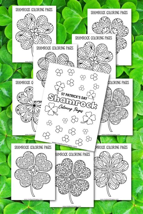Shamrock Coloring Pages [FREE Printable] - Made with HAPPY