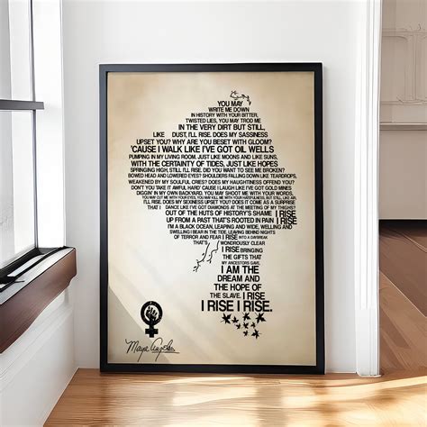 YaHaku Still I Rise Poem, Maya Angelou Poster Print, Inspirational ...