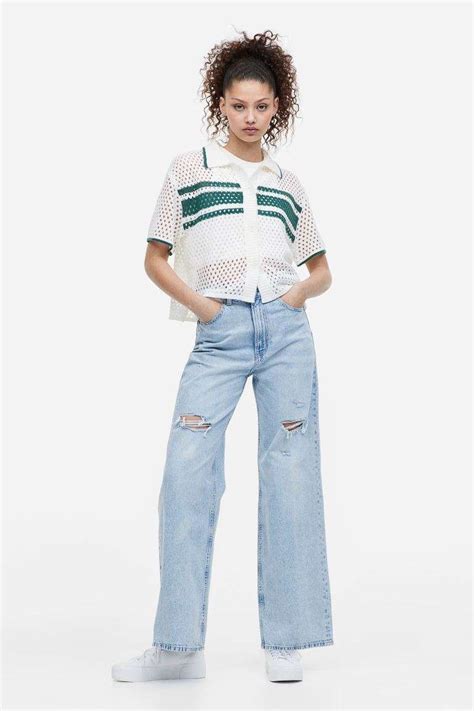 Light Ripped Wide Leg Jeans – Stella