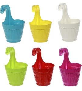 TRUPHE Railing Pot for Balcony, Flower Pot Railing Hook Planter for ...