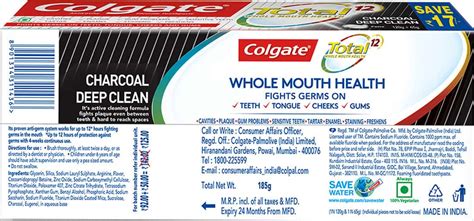 Buy COLGATE TOTAL WHOLE MOUTH HEALTH ANTIBACTERIAL TOOTHPASTE - 185G ...