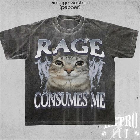 Rage Consumes Me Cat Shirt, Funny Cat Meme T-shirt, Vintage Unhinged ...