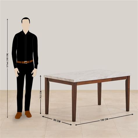 Buy Jasper Faux Marble 6-Seater Dining Set with Chairs - White from ...