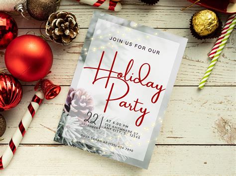 Editable Holiday Party Invitation Template: Printable Christmas Invite ...