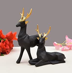 Arcahna Handicraft Black Deer Hiran Showpiece for Home and Office Decor ...